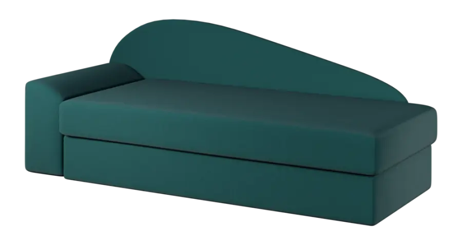 MELISA rošt, válenda celočalouněná, provedení levé, látka BORA B 57 - látka tyrkysová